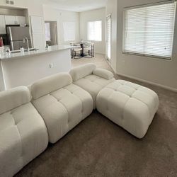 White Teddy Sectional 