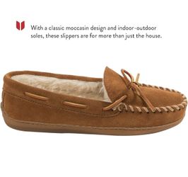 Minnetonka - Pantuflas con forro de pelo y suela rígida para mujer