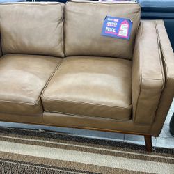 Brown Leather Sofa Set 