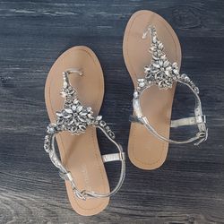 David’s Bridal Jeweled Sandals 
