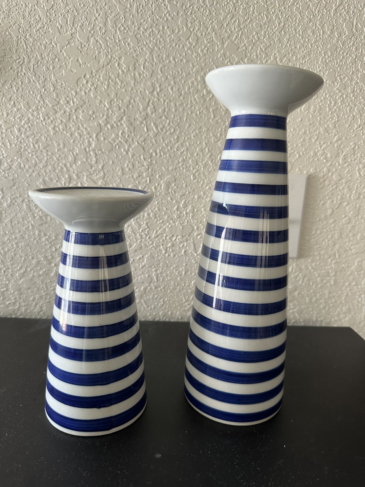 Blue and White Ceramic Pillars