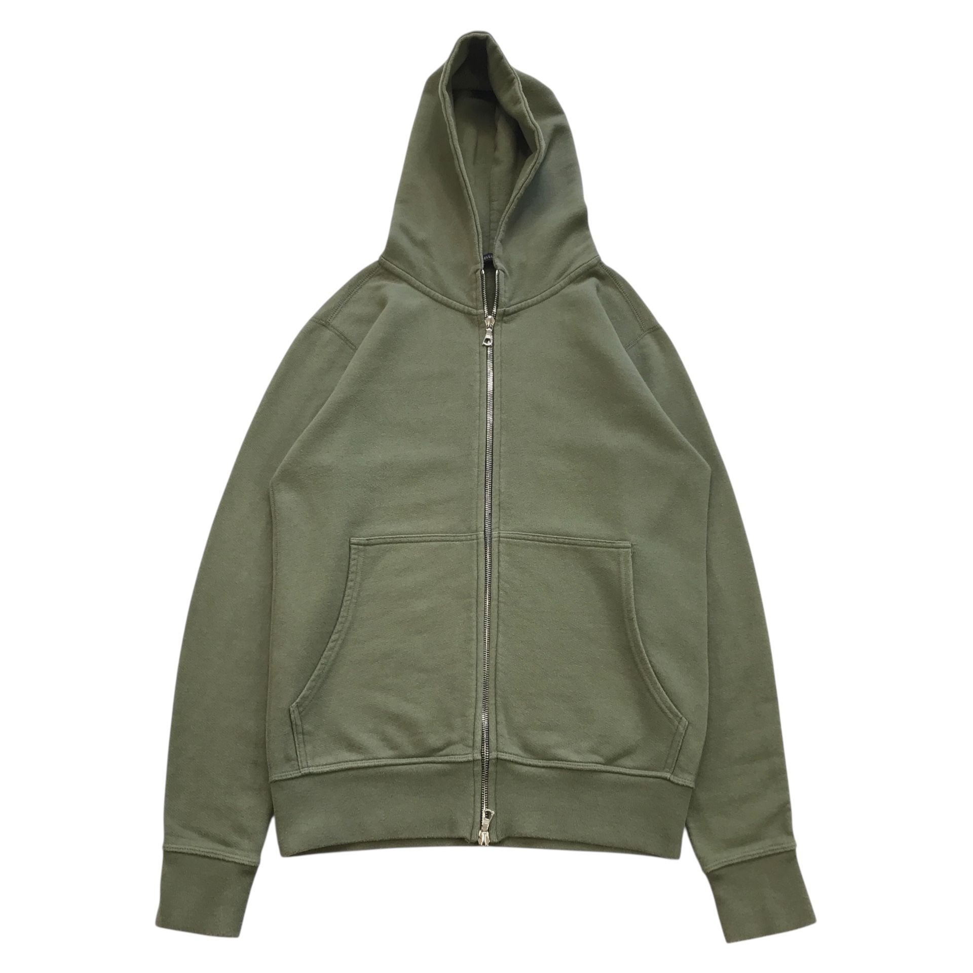 John Elliott Full Zip Hoodie Size 2 Mens Medium M Olive Sweatshirt Made in USA