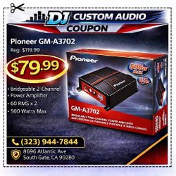 Pioneer Bridgeable 2 Channel Speaker System Power Amplifier 500 Watts Amp GM-A3702 🚨 Payment Options Available 🚨 No Credit Needed 🚨 