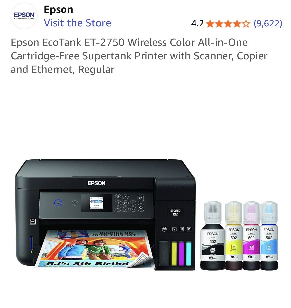 Epson ET-2750 Printer/Scanner