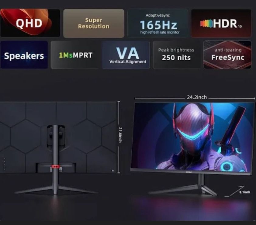 165 Hz 1440p Gaming Monitor High Resolution