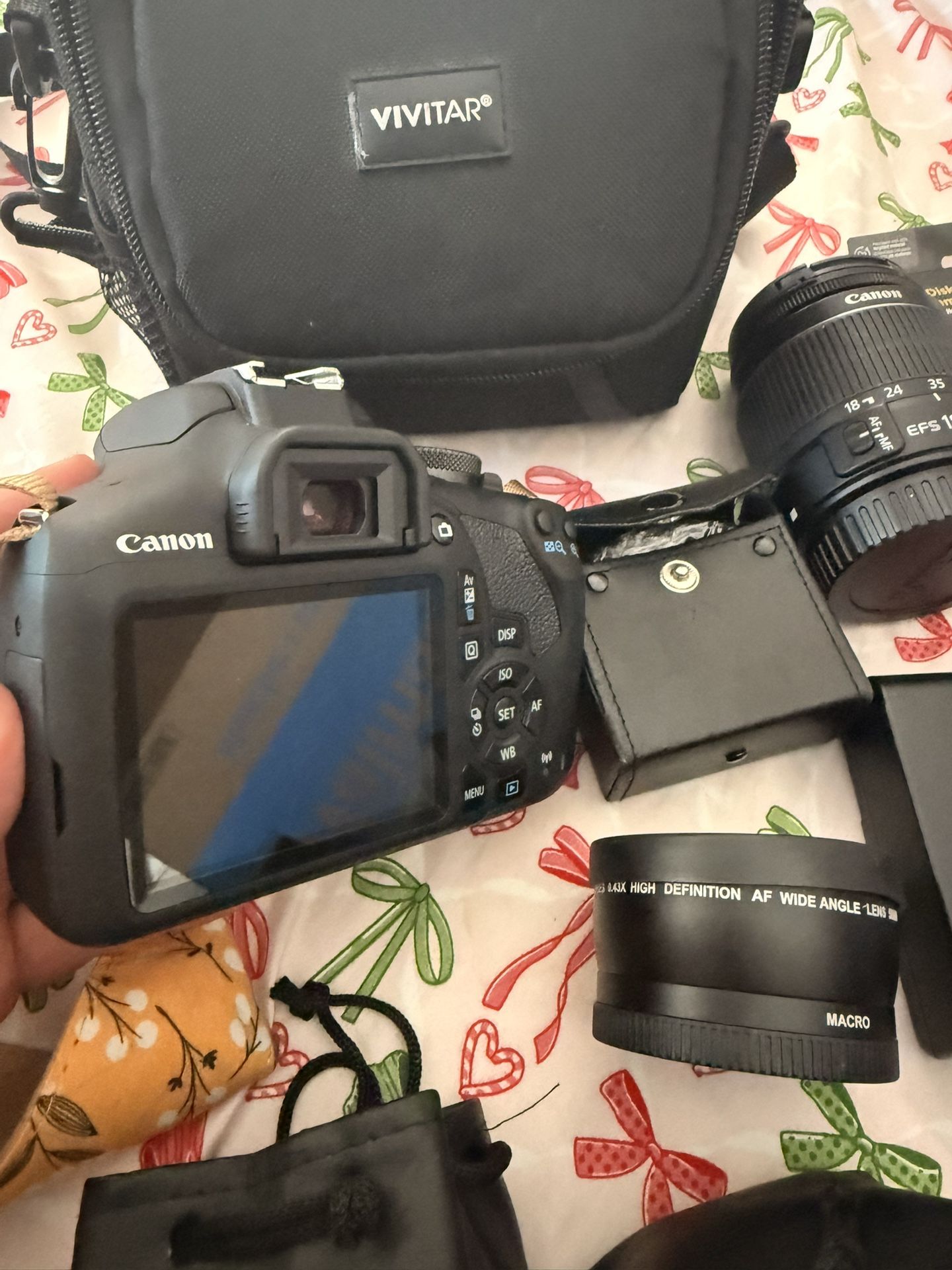 Canon EOS Rebel T7 DSLR Camera Bundle – Like New – Lenses, Bag, SD Card, Tripod 