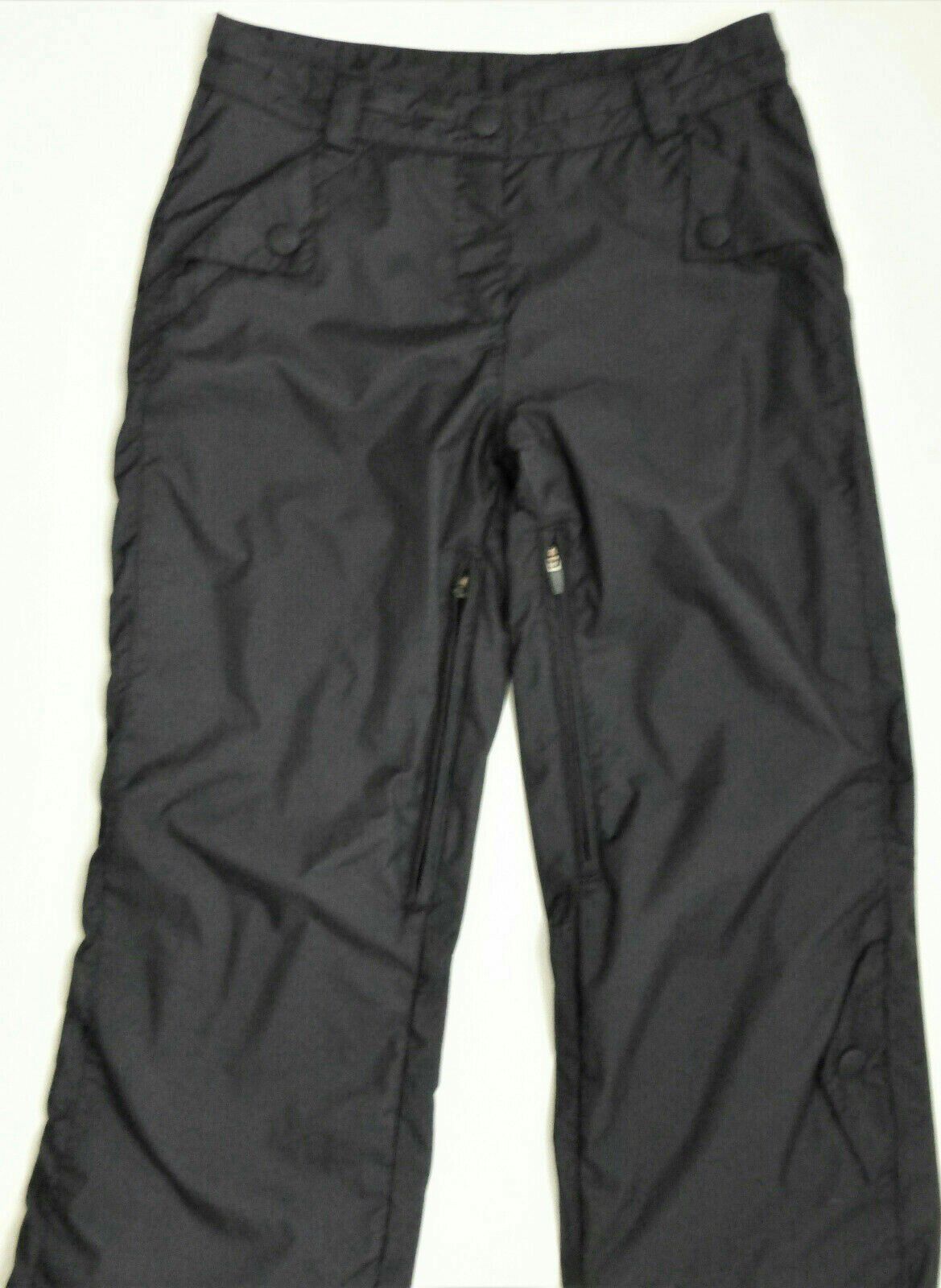 WOMENS 8 (Medium) OBERMEYER Method Black Insulated Ski Snowboard Pants Vent Zippers