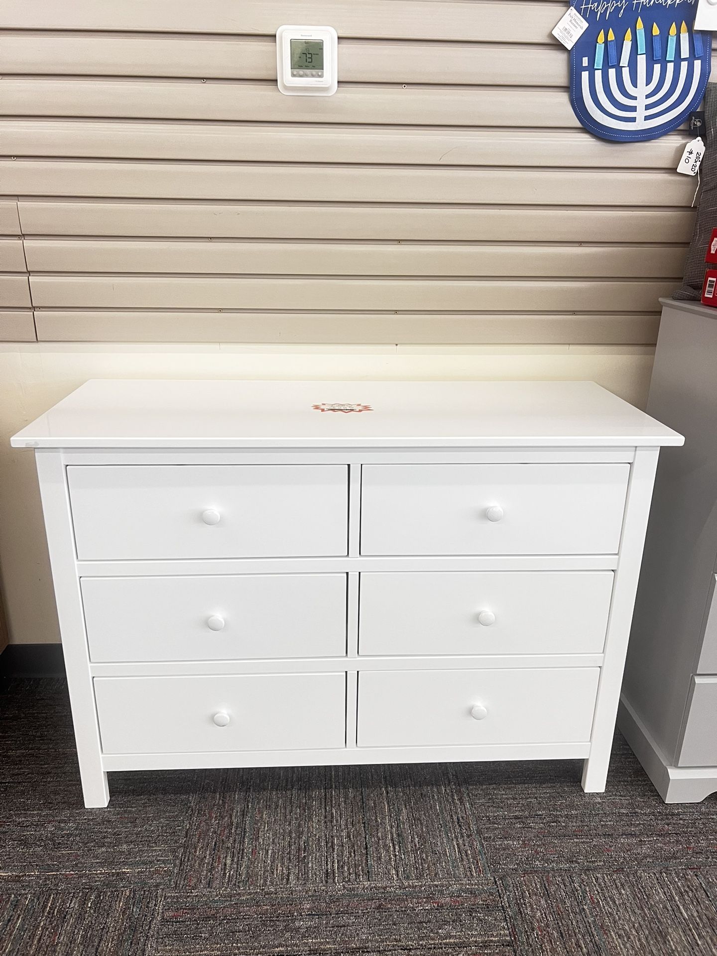 Six Drawers Dresser, White, New