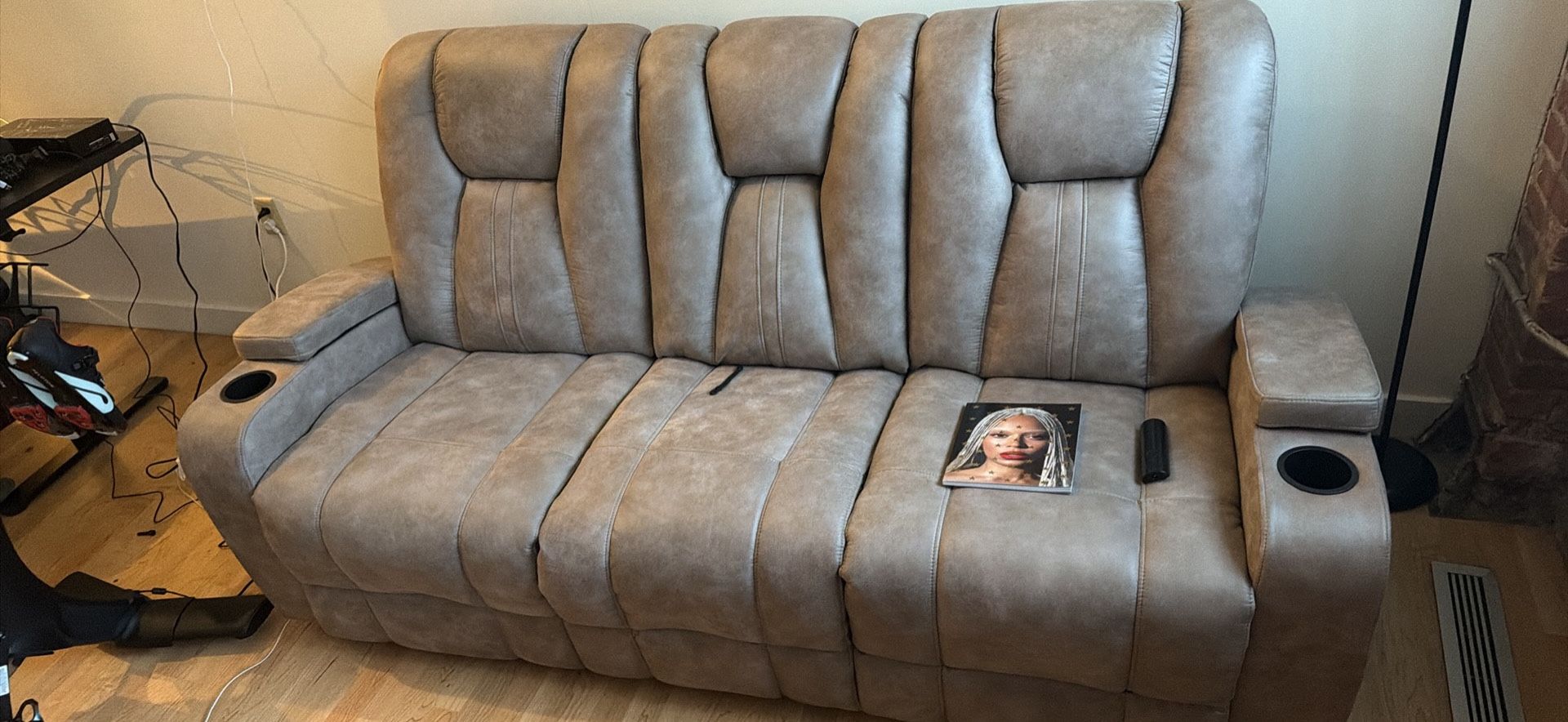 Viking Stone 83 inch Power Reclining Sofa