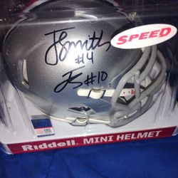 Julian Sayin Jeremiah Smith Signed Autograph Mini Helmet Ohio State Buckeyes 