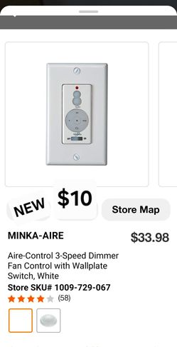 New 3 speed fan control switch $34+tax retail