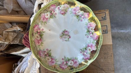 Antique Porcelain Bowl with Rose Floral Design