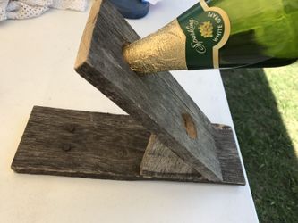 Hand made wooden wine bottle holder