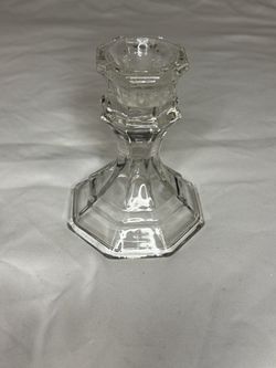 1 Clear Glass Taper Candle Holder