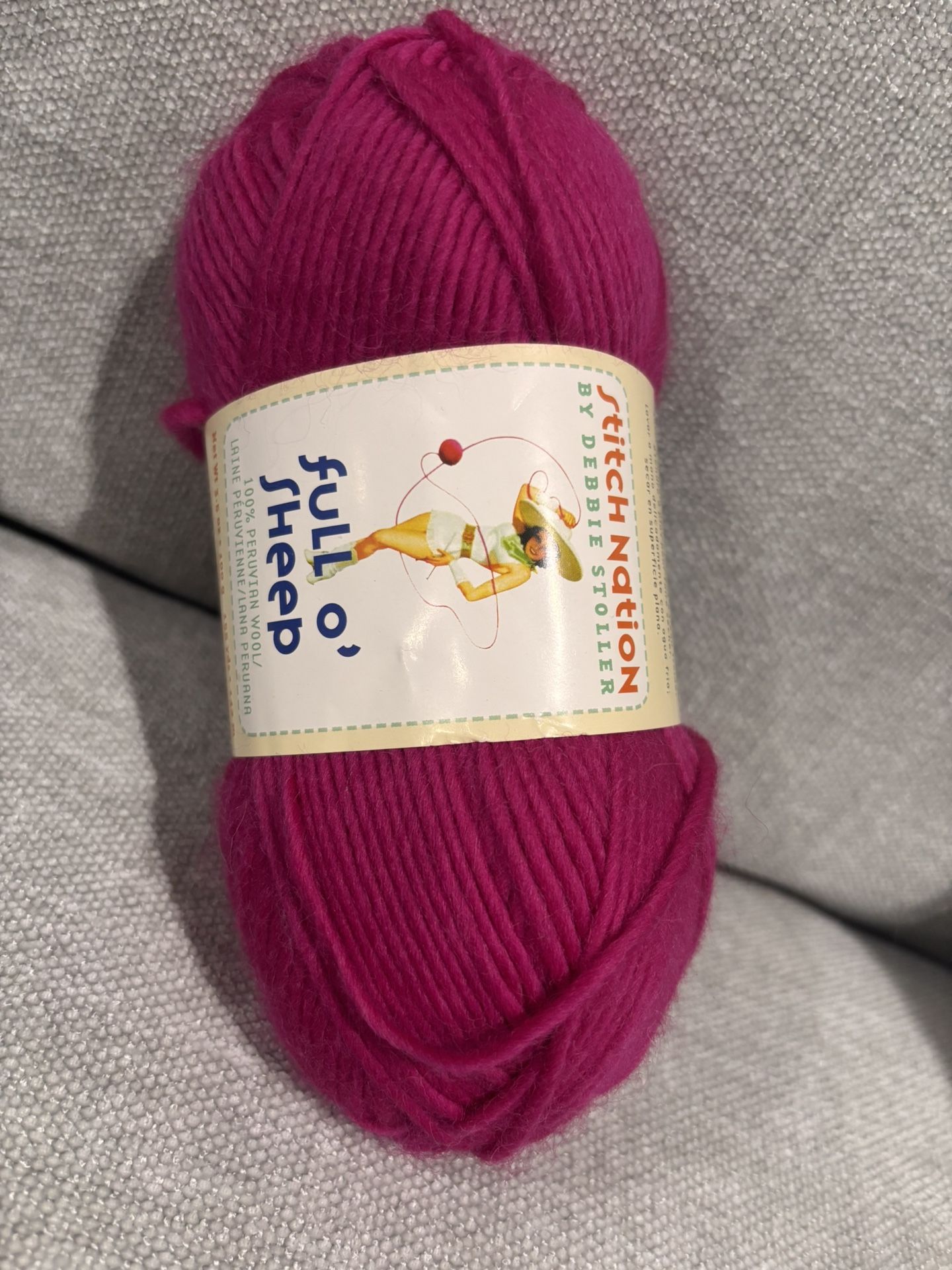 Stitch Nation “FULL O’ SHEEP” Yarn 100% WOOL One Skein 3.5 Oz “Peony”