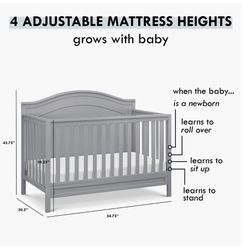 Charlie 4-in-1 Convertible Crib/// Plus Convert your full-size crib into a full-size bed or your mini crib into a twin bed with these wooden rails