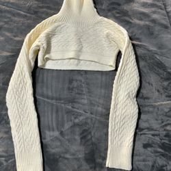 High Neck Super Crop Sweater Small 