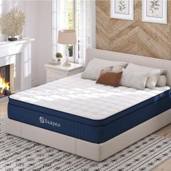 🔥New! 14" Queen Gel-Memory Foam Hybrid Mattress