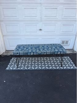 Upholstered Bench with Hairpin Legs