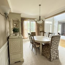 Dining Table Set w/ Buffet-Hutch