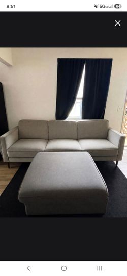 Gray Suede Sofa