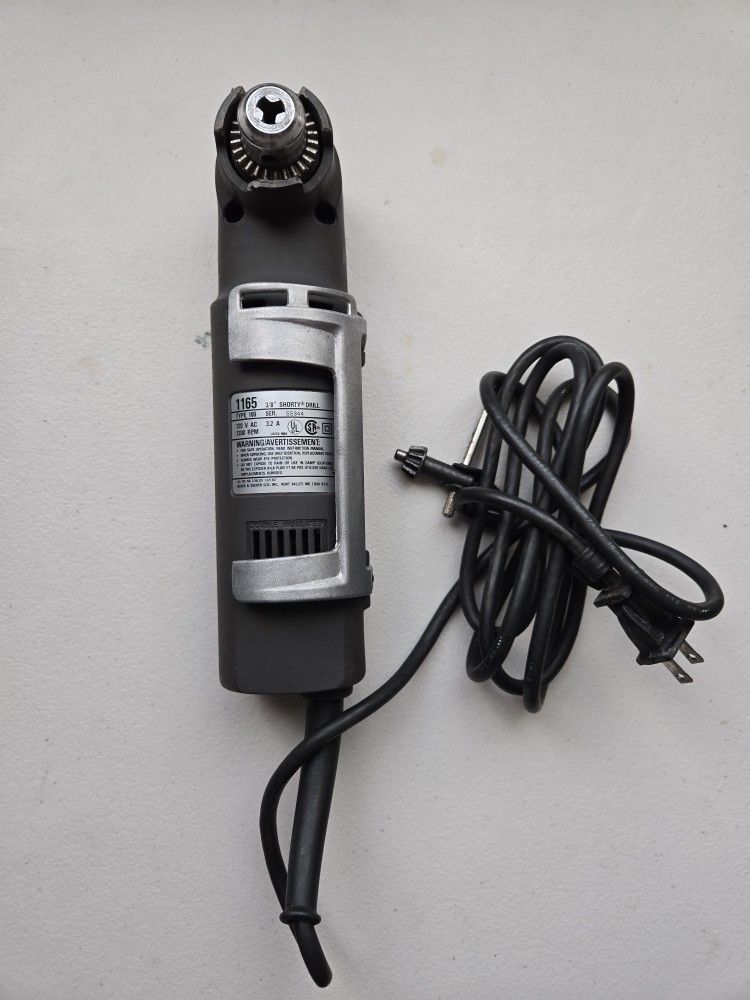 Angle Drill Black & Decker Industrial Heavy Duty 1165 - 3/8 Shorty Drill