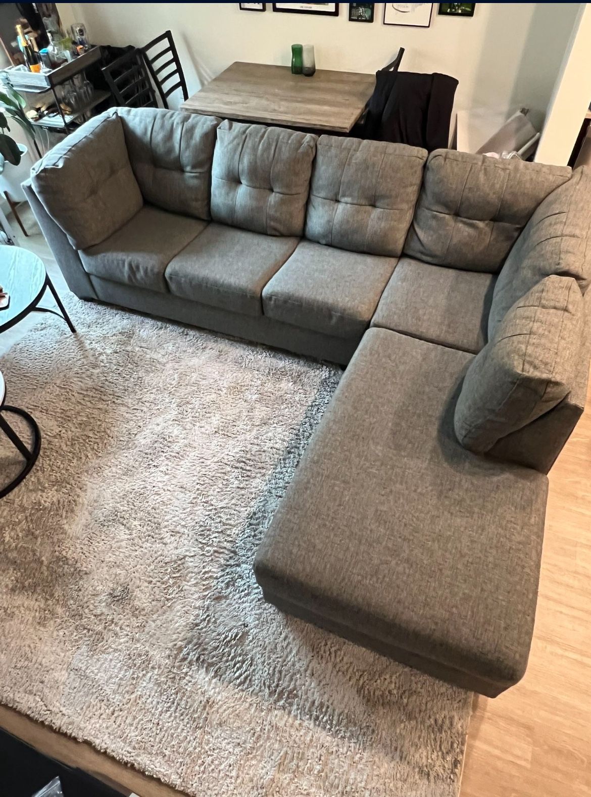 Charcoal Sectional Sofa with Pull Out Bed