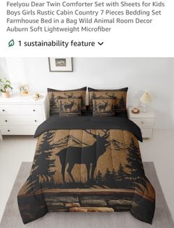 7 PC Dear Comforter Set TWIN (NEW IN PACKAGING)