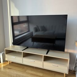 Natural 63 in. LED TV Stand TV Cabinet
