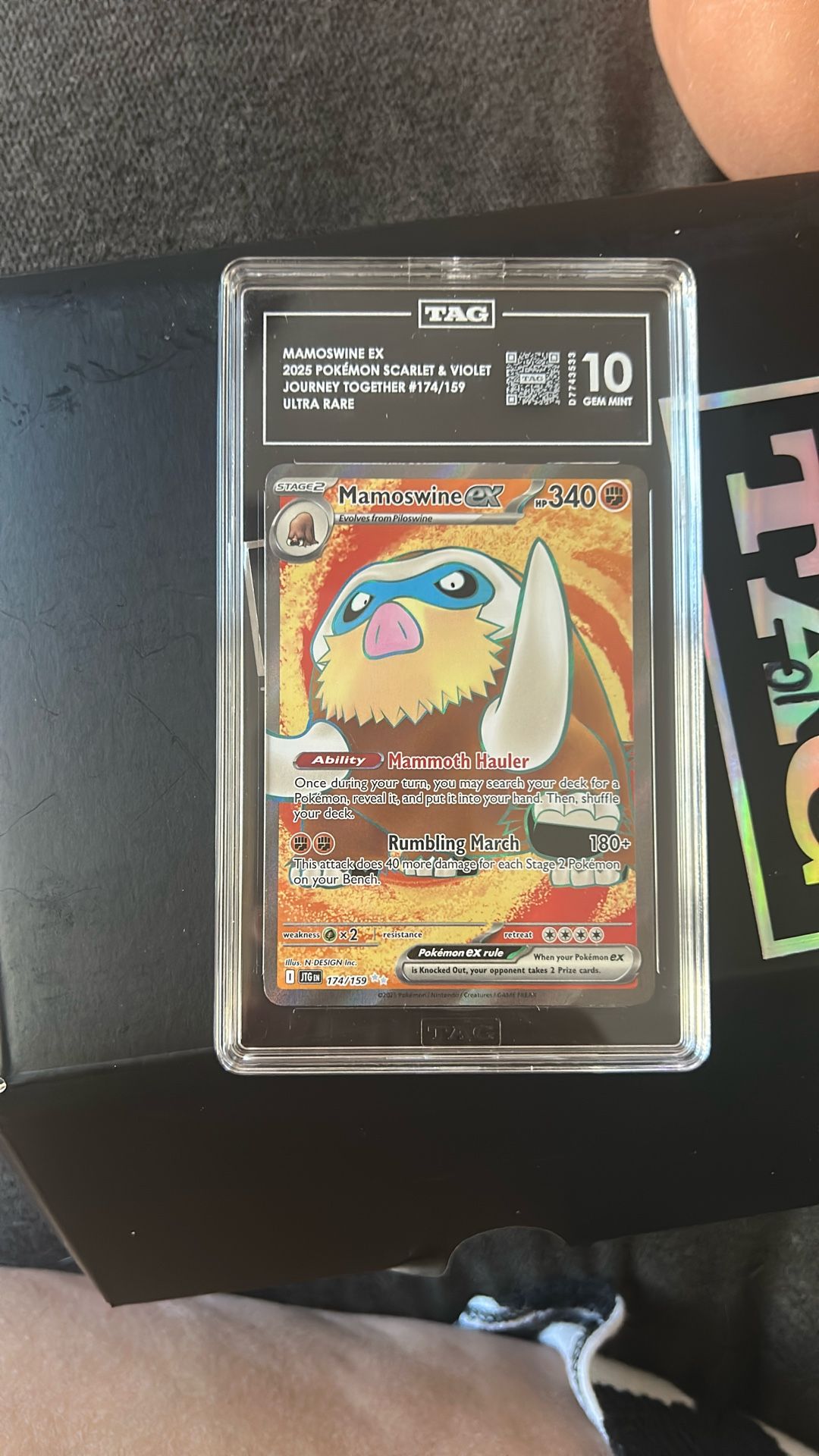 Mamoswine Ex #174/159 journey together graded 10 slab