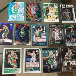 13 card NBA basketball Celtics Jayson Tatum green Prizm Mosaic Jaylen Brown green color match refractor Payton Pritchard rookie lot Rc rookie select p