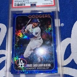 2024 TOPPS UPDATE BLUE HOLO FOILBOARD #US334 MOOKIE BETTS #d/999 PSA 10