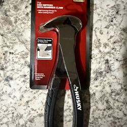 Husky 7 in. End-Nipper Cutting Pliers with Hammer Head