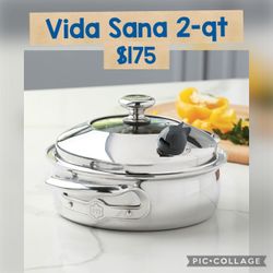 Princess House VIDA SANA® 5-PLY STAINLESS STEEL COOKWARE 2.5-Qt. Casserole