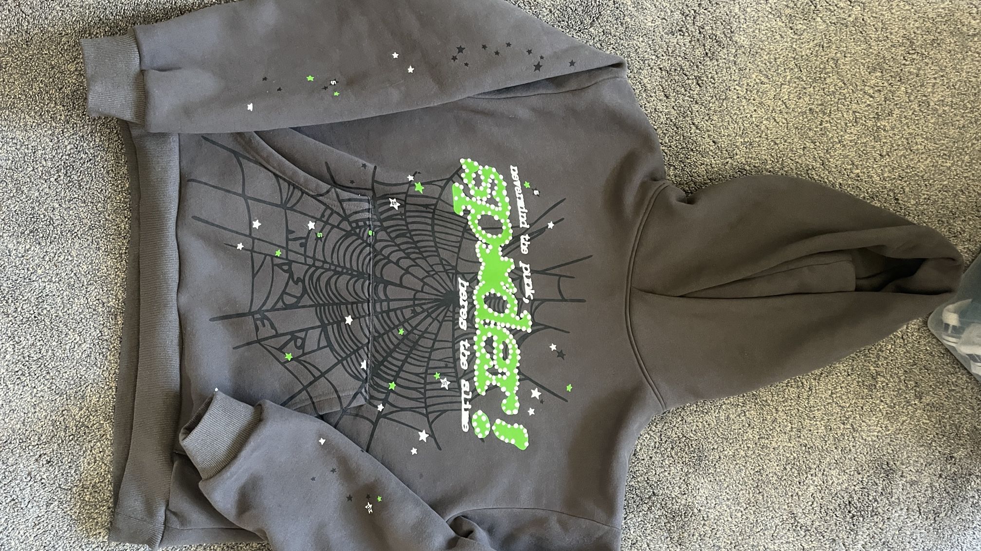 Grey Green Sp5der hoodie