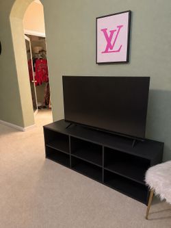 Black 6-Cube TV Stand