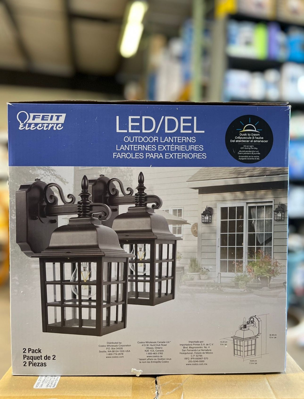 Feit Electric LED Outdoor Lanterns, Weatherproof, 2 Pack Oil Rubbed Bronze NEW