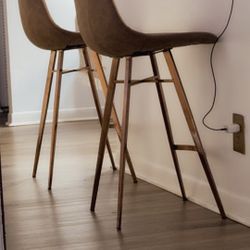 Modern Brown Bar Stools – Set of 2