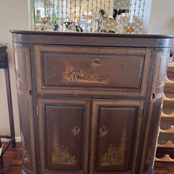 Antique Carved Solid Wood Bar