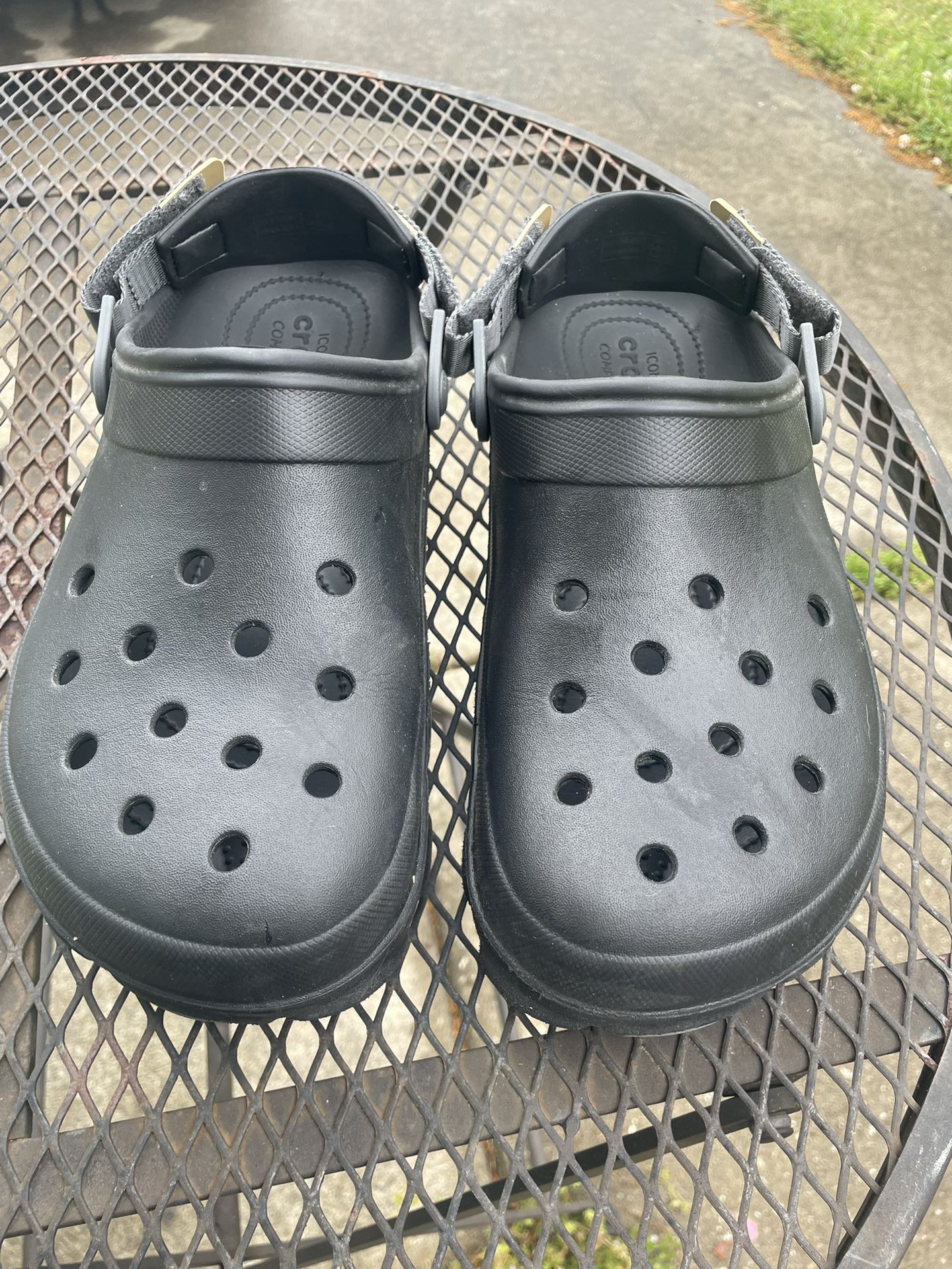 Crocs  for men  Size 11  Black With Strap 