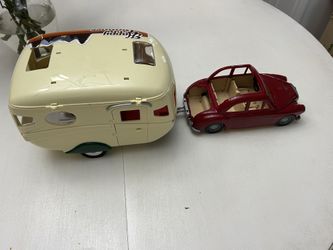Calico Toy Car And Trailer 