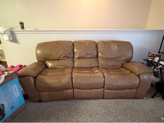 Leather reclining couch