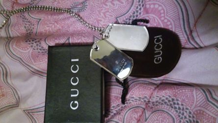 Gucci dog tag necklace