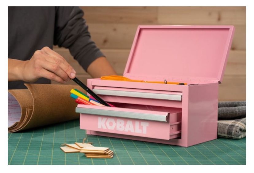 Kobal Mini 2 Drawer Steel Tool Box - Pink