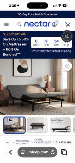 Adjustable Bed Frame with mattress