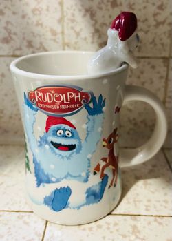 Rudolph Red nose Reindeer Bumble Snowman Ceramic Mug by Zrike