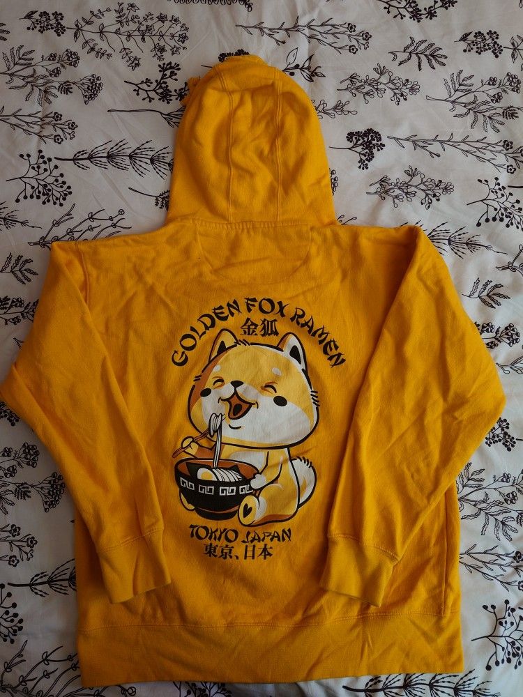 Golden Fox Ramen Tokyo Japan Hoodie Women's Size M