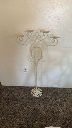 Vintage Shabby Chic 4-Candle Floor Candelabra