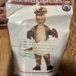 Halloween Toddle Costume Size 2t New Tiny Triceratops Dinosaur