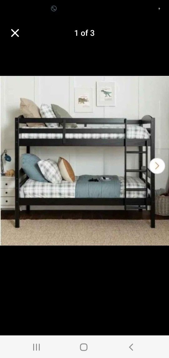 Solid wood bunk beds also can be single twin beds (New In A Box)